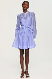 Farrah Long Sleeves Diamond Button Shirt Mini Dress